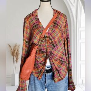 Pilcro Multicolor Plaid Button Down Shirt